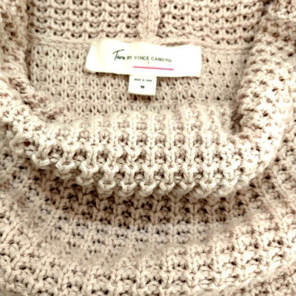 Two by Vince Camuto Sleeveless Cowl neck Chunky Knit Sweater Size M Pale Pink - Picture 2 of 8